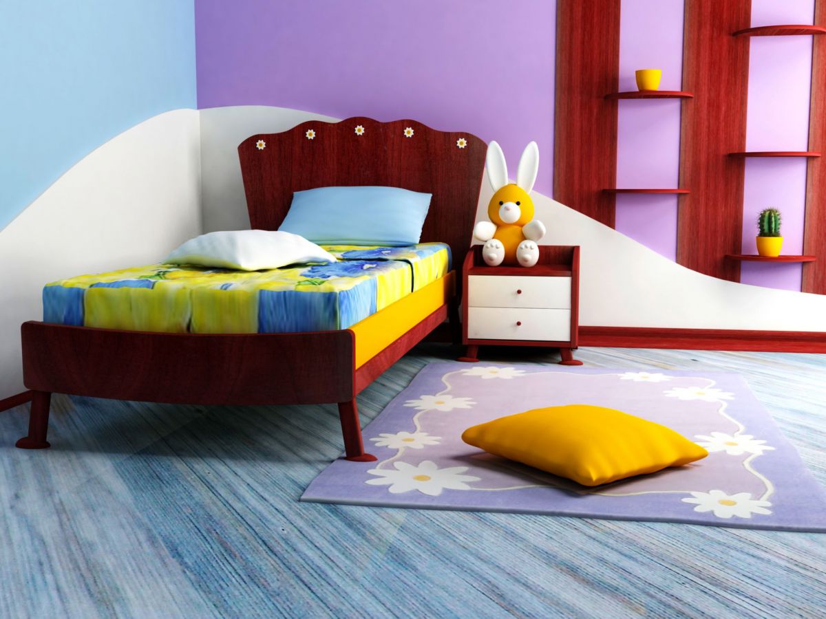 Blau-Lila Kinderzimmer