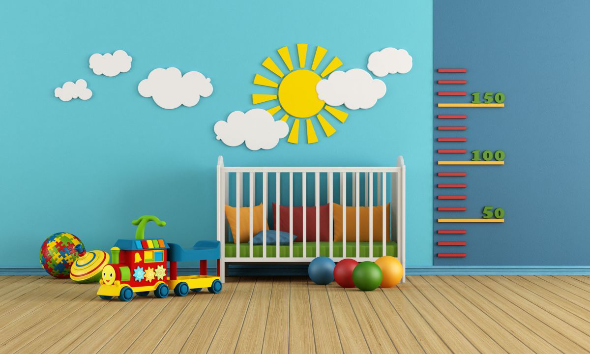 Kinderzimmerwaende tuerkis